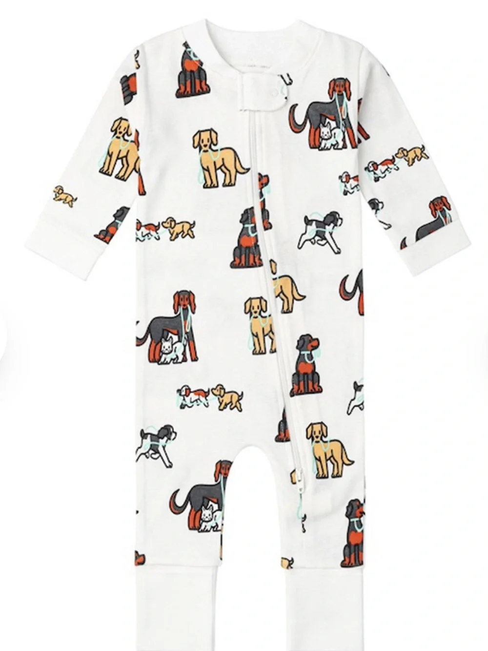 3-Pack Baby Footed Zippert Rompers 9-12m - Dog, Pizza & Vehicle Prints